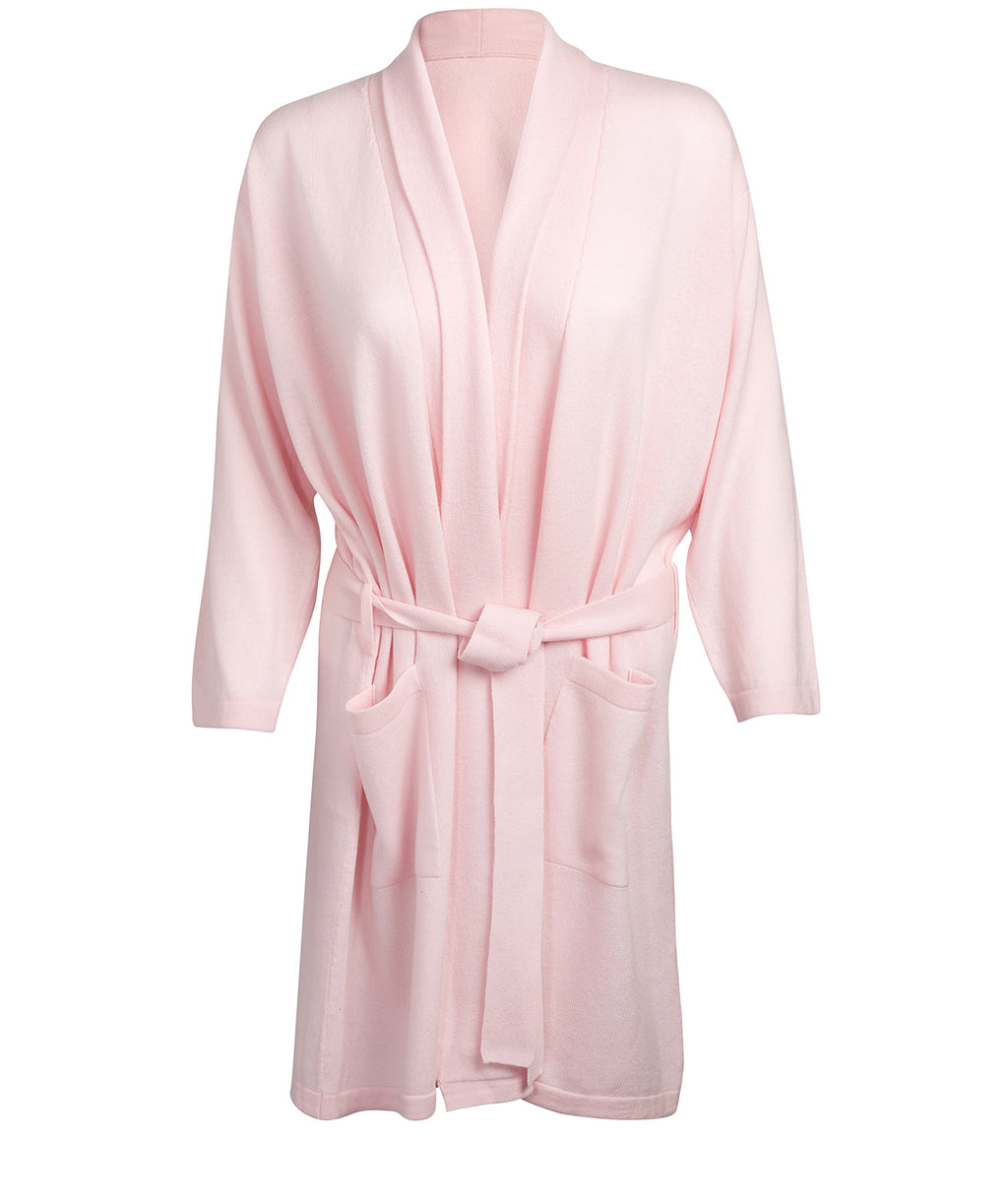 John Lewis Fleece Satin Trim Dressing Gown, Blush Pink | Gowns dresses,  Cozy dressing gown, Pink dressing gown